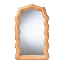 bali & pari Daray Scalloped Natural Rattan Wall Mirror